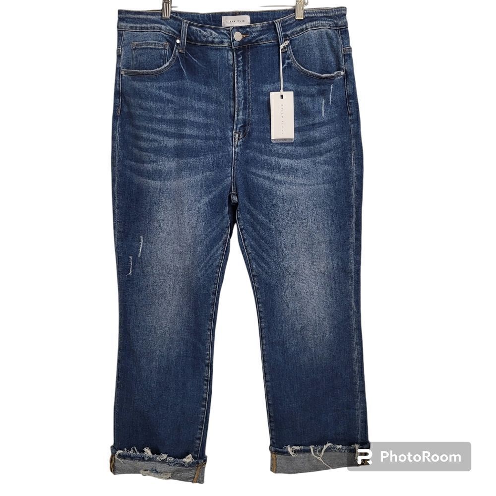 Risen mid-rise Cuffed straight jean sz 3xl‎